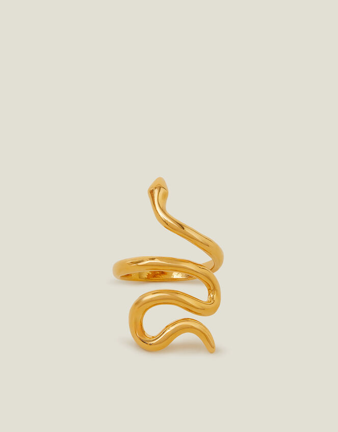 14ct Gold-Plated Adjustable Snake Ring, , large