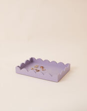 Medium Wooden Tray with Scalloped Edge, Purple (LILAC), large