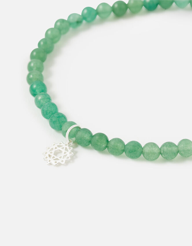 Sterling Silver Heart Chakra Bracelet with Aventurine, , large