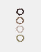 4-Pack Beaded Satin Hair Bands, , large