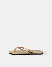 Sparkle Seagrass Flip Flops, Gold (ROSE GOLD), large
