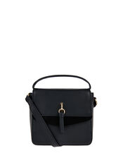Lula Mini Flap Leather Cross-Body Bag, Black (BLACK), large