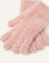 Super-Stretch Fluffy Knit Gloves, Pink (PALE PINK), large