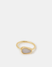 14ct Gold-Plated Agate Slice Ring, Gold (GOLD), large