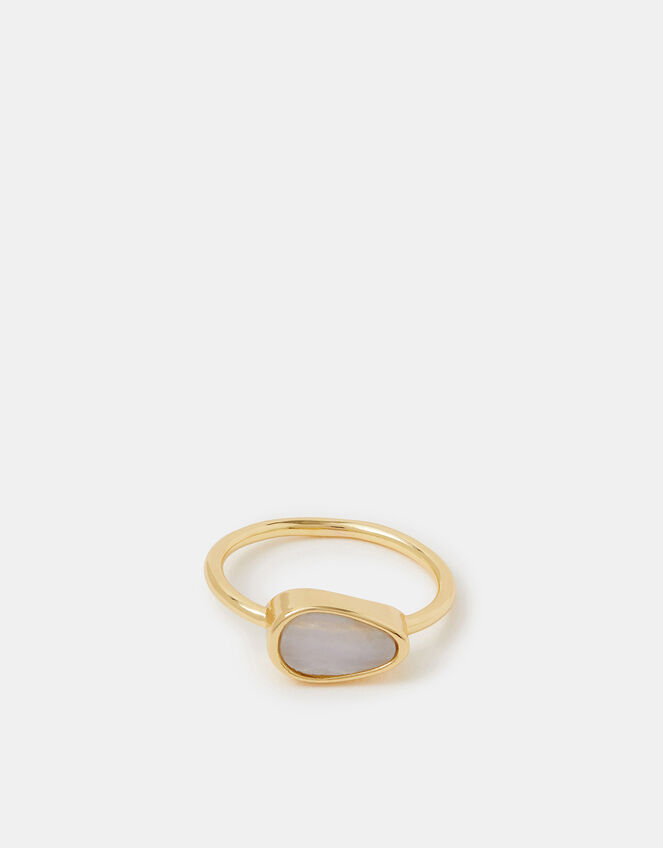 14ct Gold-Plated Agate Slice Ring, Gold (GOLD), large