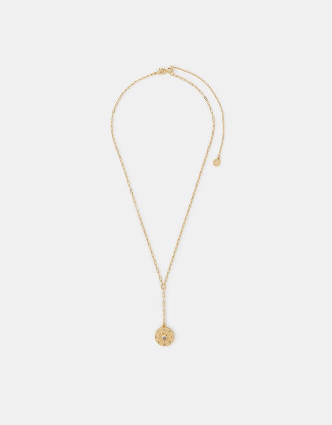 14ct Gold-Plated Heart Pendant Lariat Necklace, , large