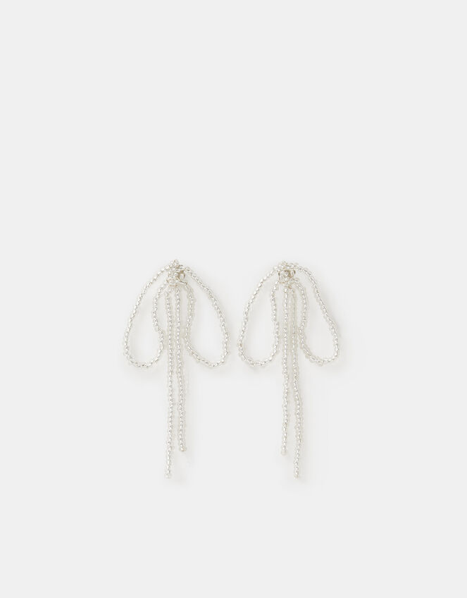 Bead Bow Statement Stud Earrings, , large