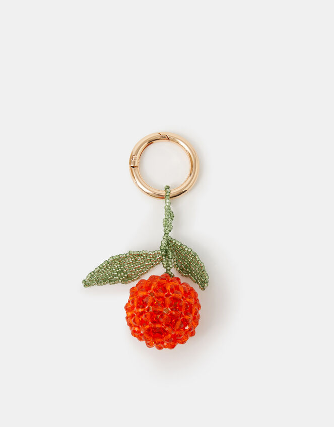 Beaded Orange Bag Charm, , large