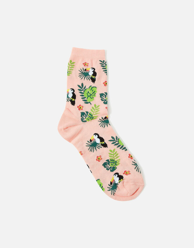Sunshine Toucan Socks, Orange (CORAL), large