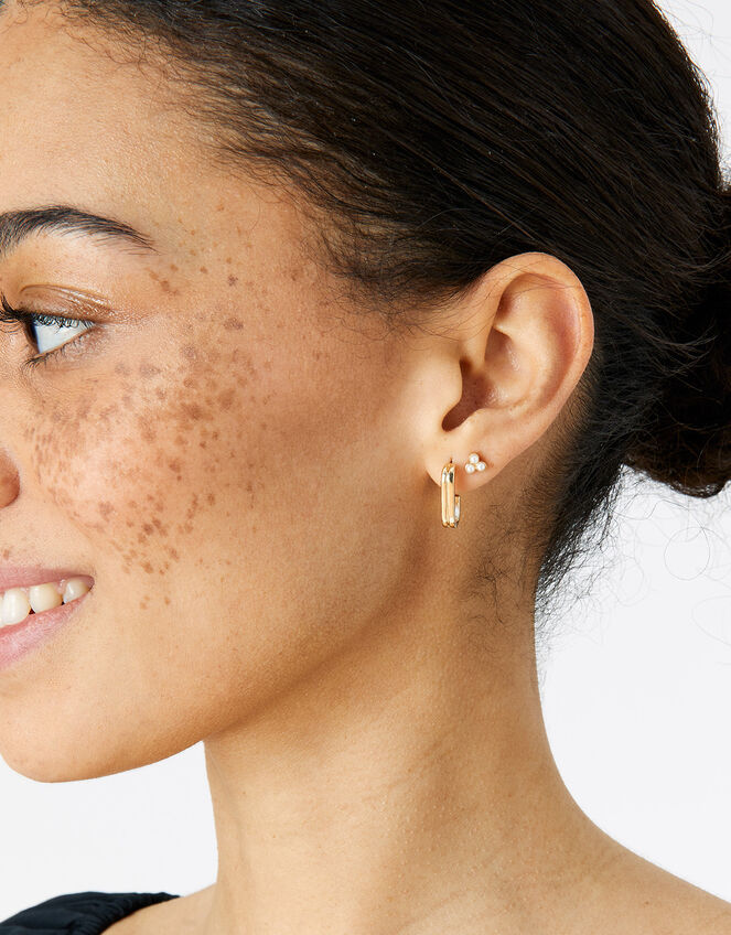 Pearl Hoop and Stud Earrings 6 Pack, , large