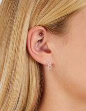 Sterling Silver Twist Drop Earrings, , large