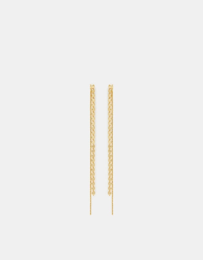 14ct Gold-Plated Chain Drop Earrings, , large