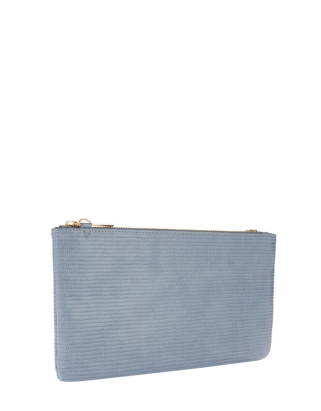 Zip Clutch Bag, Blue (BLUE), large