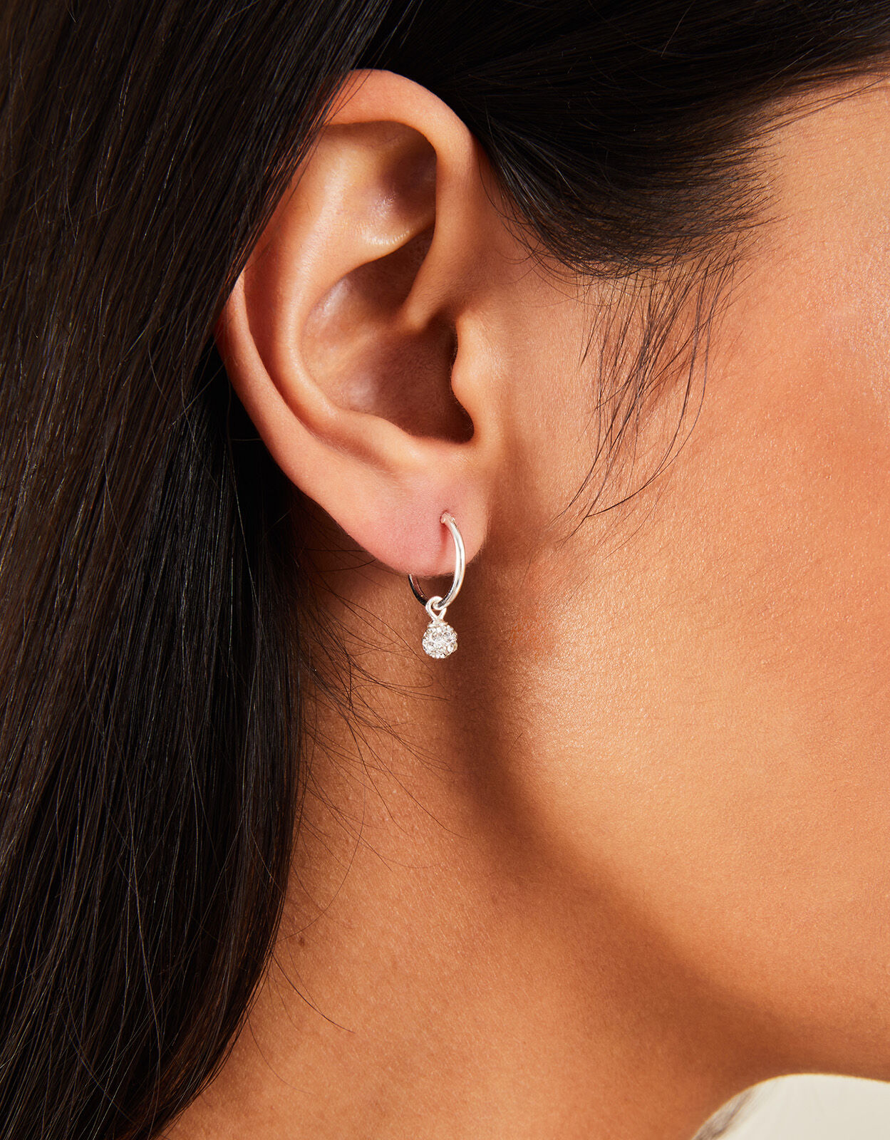 Small sparkly hoop earrings hot sale