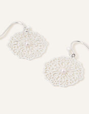 Filigree Pearl Short Drop Earrings, , large