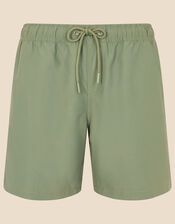 Mens Tie Waist Swimming Shorts, Green (KHAKI), large