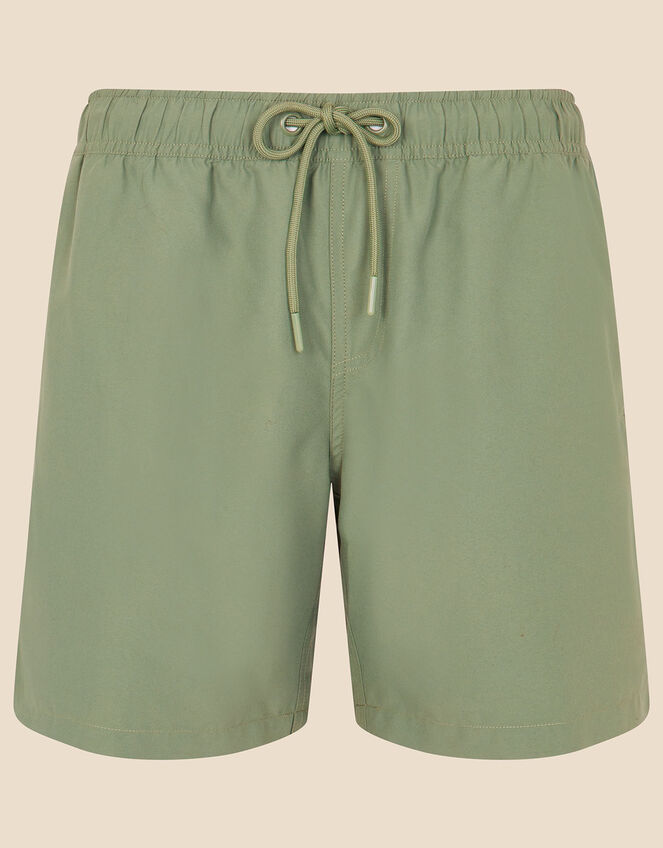Mens Tie Waist Swimming Shorts, Green (KHAKI), large