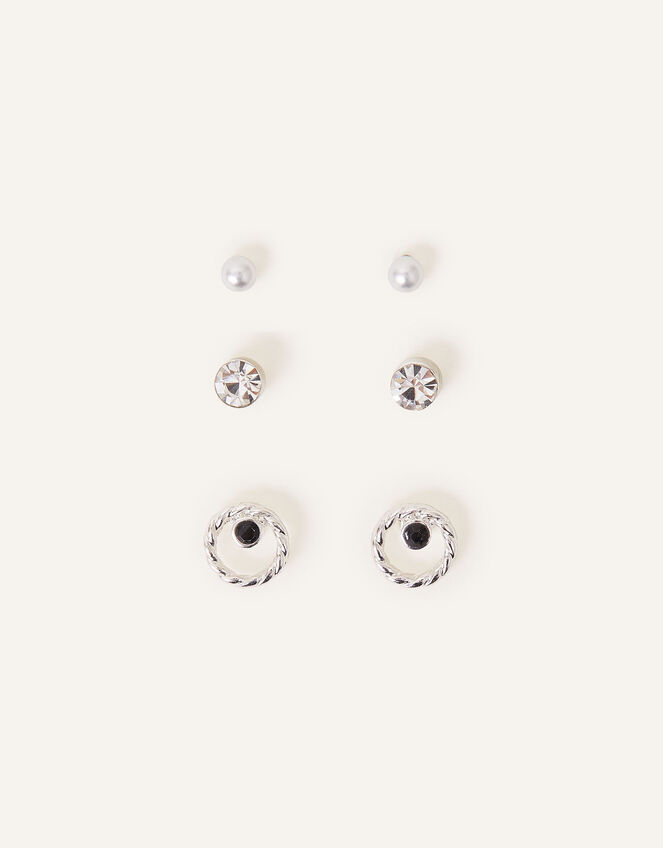 Textured Earrings Set of Three, , large