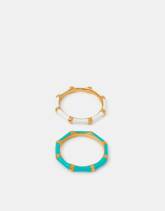 2-Pack Stainless Steel Enamel Rings, Gold (GOLD), large