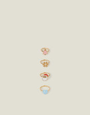 4-Pack Girls Christmas Rings, , large