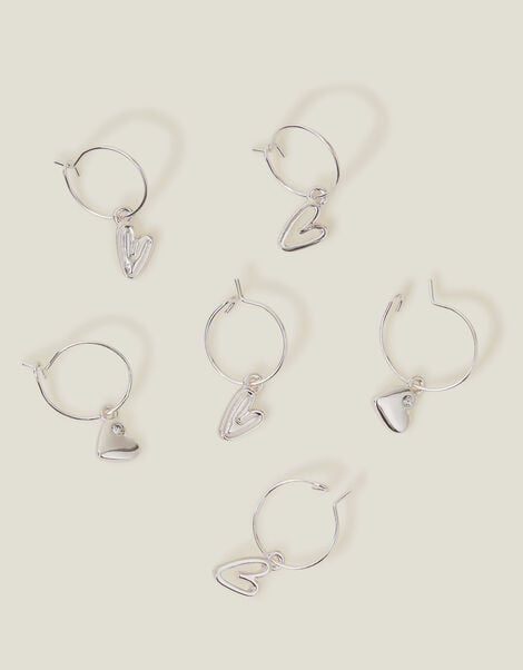 3-Pack Heart Hoop Earrings, , large
