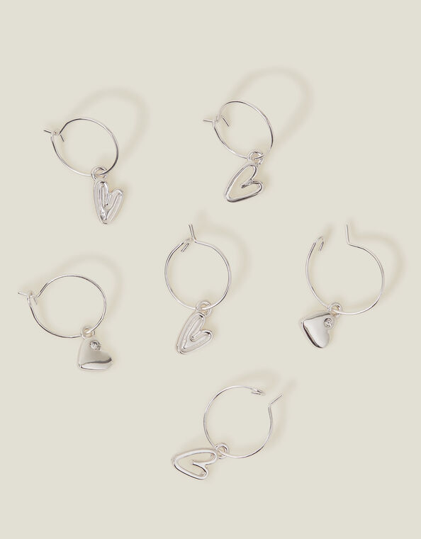 3-Pack Heart Hoop Earrings, , large