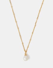 14ct Gold-Plated Pearl Pendant Necklace, , large