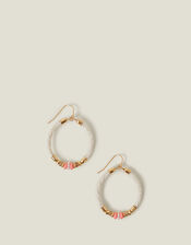 Thread Wrap Beaded Hoops, , large