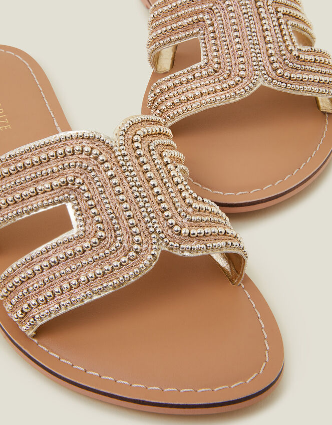 Bella Beaded Sliders, Gold (GOLD), large