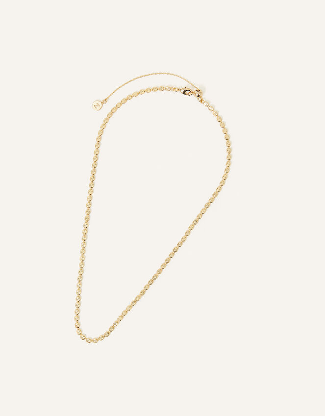 14ct Gold-Plated Diamond Cut Ball Chain Necklace, , large