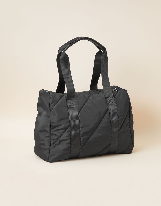 Quilted Shoulder Bag with Recycled Nylon, , large