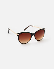 Rubee Flat-Top Sunglasses, Brown (BROWN), large