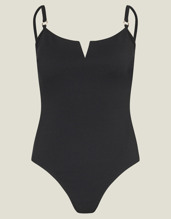 V-Front Shaping Swimsuit, Black (BLACK), large