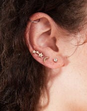 Celestial Stud Earrings Set of Three, , large