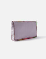 Stripe Sequin Clutch Bag, , large