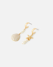 Pearl and Shell Mismatched Earrings, , large
