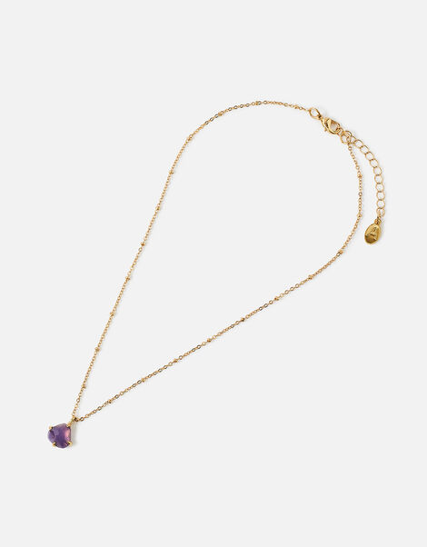 Claw Stone Pendant Necklace Purple, Purple (PURPLE), large