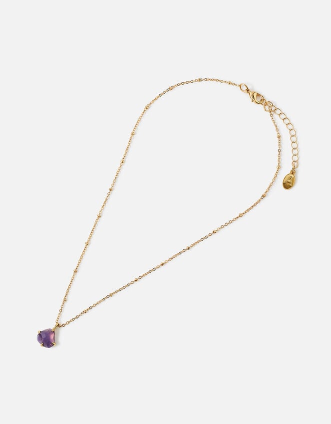 Claw Stone Pendant Necklace, Purple (PURPLE), large