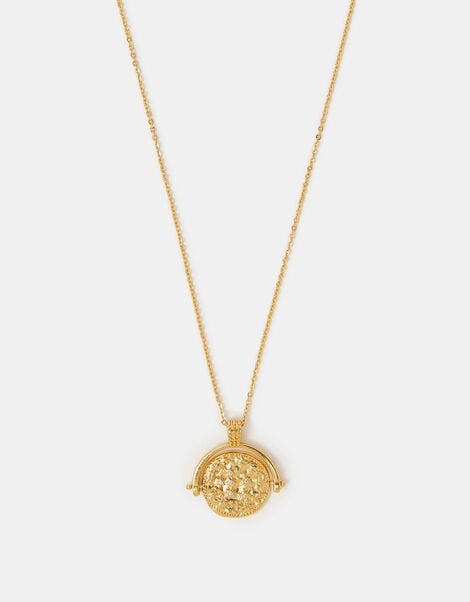 14ct Gold-Plated Coin Spinner Pendant Necklace, , large