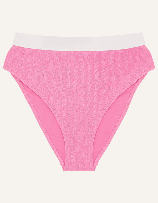 Textured High Waist Bikini Briefs, Pink (PINK), large