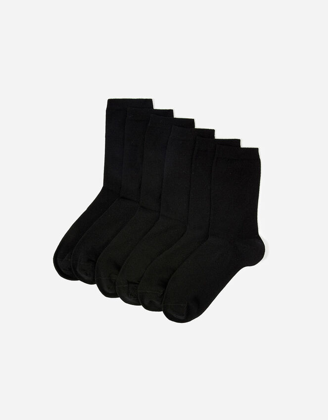 Super-Soft Bamboo Ankle Sock Multipack, Black (BLACK), large