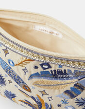 Embroidered Tropical Fish Pouch, , large