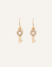 Sparkle Key Short Drop Earrings, , large