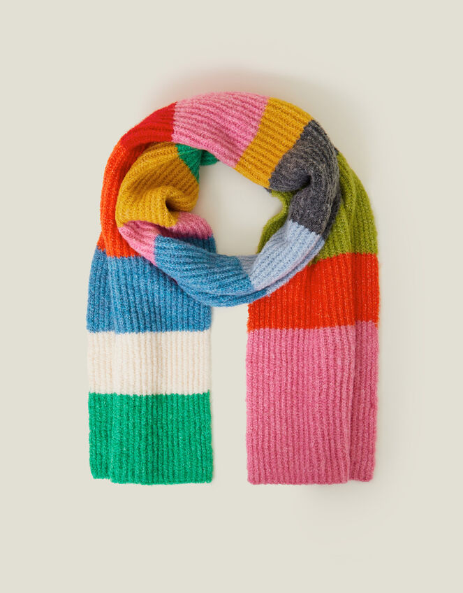 Bright Stripe Knit Scarf, , large