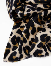 Lucy Leopard Soft Blanket Scarf, , large