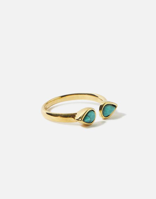 14ct Gold-Plated Turquoise Ring, Blue (TURQUOISE), large