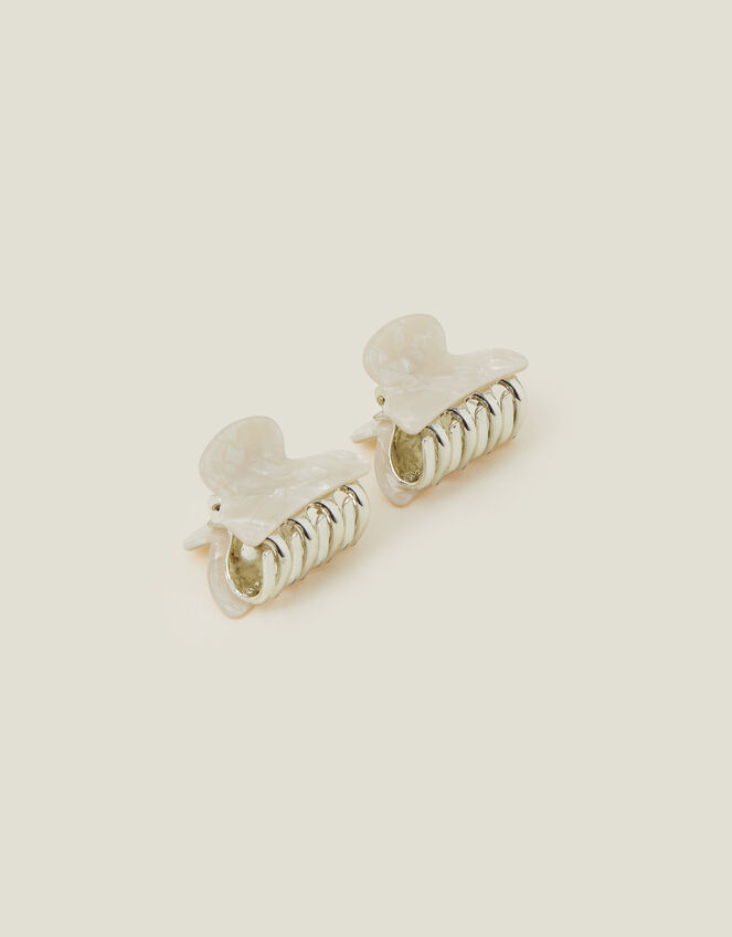 2-Pack Mini Pearly Resin Claw Clips, , large