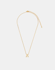 Stainless Steel Initial Pendant Necklace, Gold (GOLD), large