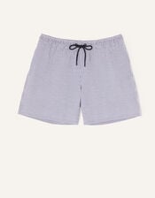 Mens Seersucker Stripe Swimming Shorts, Grey (GREY), large