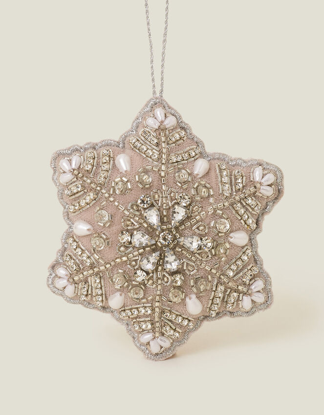 Embellished Snowflake Hanging Decoration, , large